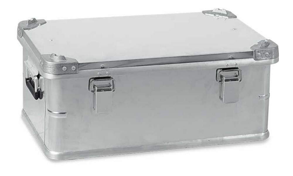 Aluminiowa skrzynka z narożnikami, dł. x szer. x wys. 580 x 380 x 245 mm, 42 l, pyło/rozbryzgowa