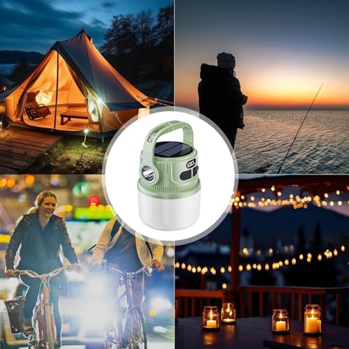 Lampe de camping rechargeable avec lanterne solaire étanche extérieure