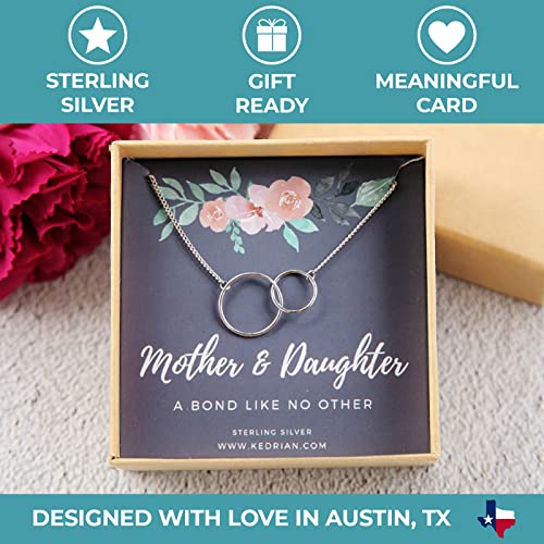 Kedrian Mother Daughter Necklace, 925 Sterling Silver Mom Necklace, Mom Birthday Gifts, Mother Daughter Gifts Ideas, Mothers Day Gifts For Mom Gifts From Daughters, Mothers Day Gifts From Daughter #TOP3