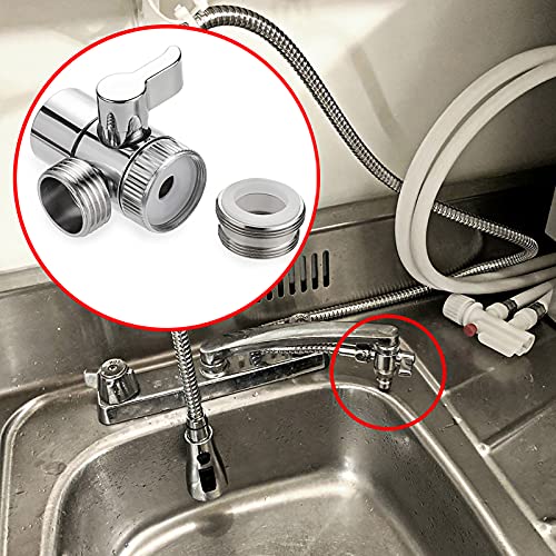 Sumnacon Sink Valve Diverter Faucet Splitter,1/2-Inch Ips Faucet Diverter Valves For Kitchen Bathroom Sink Faucet Replacement Part,Faucet Connector For Hose Adapter, Polished Chrome #TOP1