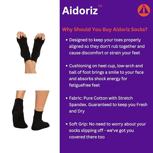 Image of Foot Alignment Socks Women and Men, 5 Toe Separator, Bunion Corrector, Pain Relief, Plantar Fasciitis, Hammer Toes