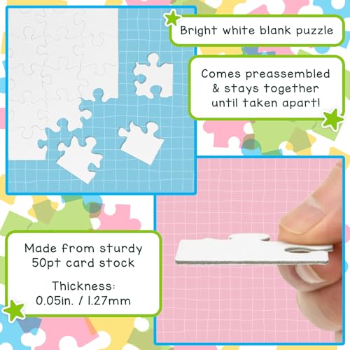 Hygloss 8 Blank Heart Puzzles with Envelopes – 8.5 x 9.5 Inches with Surrounding Frame – Ideal for Valentine’s Day Crafts – Write, Draw, and Decorate – 34 Pieces Each by Hygloss - Image 3