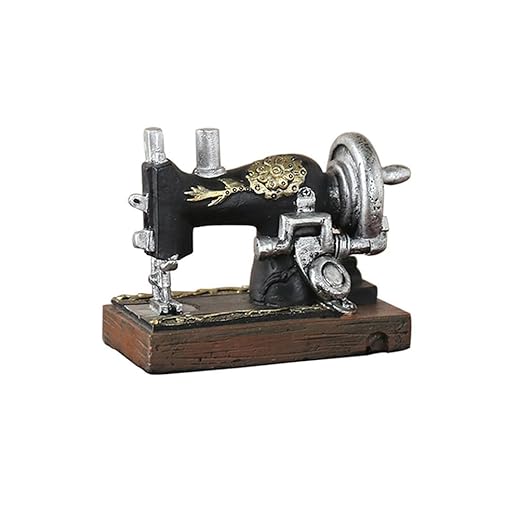 DOYIFun Retro Miniture Sewing Machine Statues Vintage Dollhouse Collectible Sewing Machine Model Figurines Home Décor for Cafe Bar Desk Decoration Photo Props