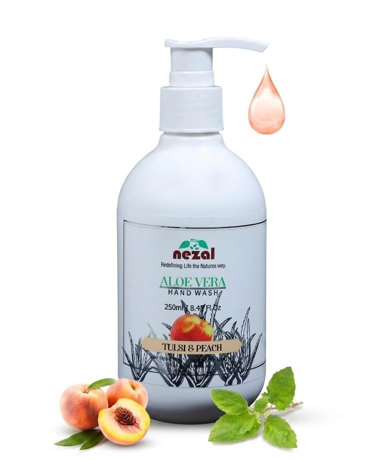 Image of Nezal Tulsi & Peach Liquid Handwash 250ml | With Aloe Vera