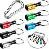 6 Pieces 1/4 Inch Keychain Bit Holder Screwdriver Hex Holder Magnetic Drill Bit Holder Hex Shank Key