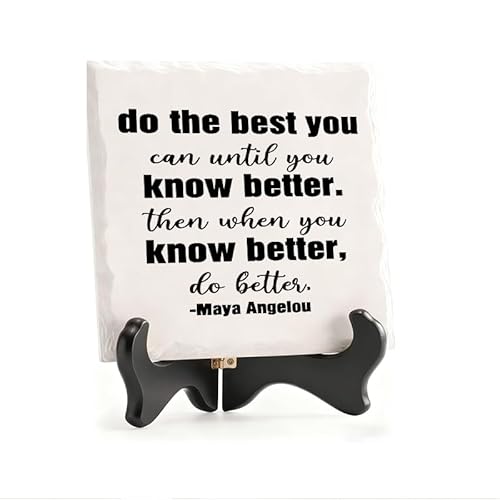 Ceramic Desktop Sign Maya Angelou Quote 5.9x5.9 Inch