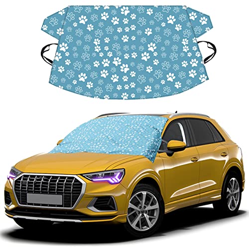 Image of Autovir Car Windshield Cover for Ice and Snow | Oxford Fabric Windshield Cover Snow Car Cover |Water, Heat & Sag-Proof Car Windshield Snow Cover |Winter Windshield Covers