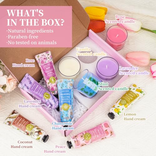Coffret Cadeau Femme : 4 Bougies Parfumées et 6 Crèmes pour les Mains – vue 2