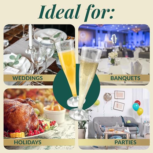 image for Reli. Champagne Flutes Plastic | 100 Pack | 4.5 oz - Clear | Premium P