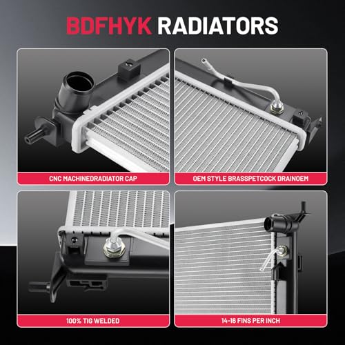 Image of BDFHYK 13135 Aluminum Radiator for Kia Soul 2010-2011, CU13135, 16mm Core, Direct Fit Replacement