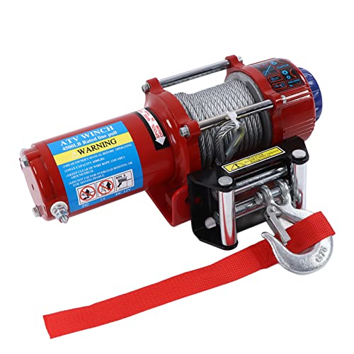 Kit de Guincho Elétrico de Alto Desempenho de 4500 Lb Com Placa de Montagem de Guia de Rolo, Parafus