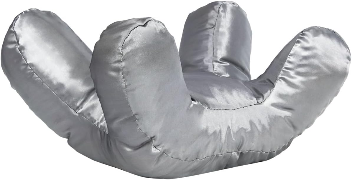 Anti-Wrinkle Beauty Pillow for Side Sleepers, Satin Flawless Face Pillow, Wrinkle Prevention, Polyester Fill, Breathable, 23.62x15.74x3.93 in (Grey)