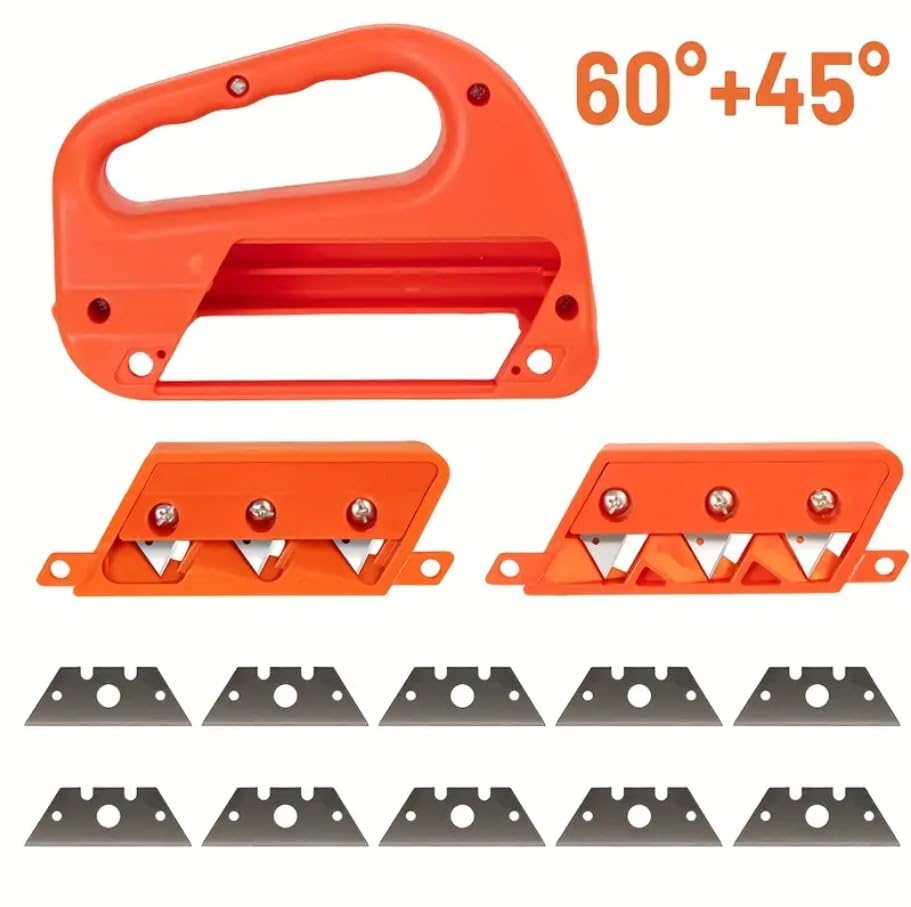 Image of XOYO Edge Bevel /Chamferer Hand Planner Trimmer | 2 options (45 & 60 Cutting section) with FREE 10 nos replaceable Blades | Suitable for Plasterboard /Gypsum /Acrylic /MDF and other soft woods