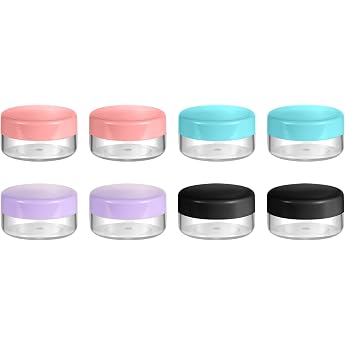 Pack of 8 Jars 10 g Small Cream Tin Mini Tins with Lid for Lip Gloss Cosmetics Ointments Nail Art Lip Balm