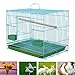 JUNNOTI Wire Rectangular Small Cage for Small Birds and Canaries Rekord Equipped Feeders and 2 Random Colours of Semicircular