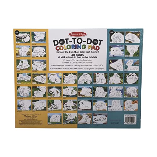 Melissa & Doug Abc - 123 Dot-To-Dot Coloring Pad - Wild Animals #TOP6