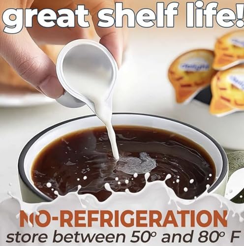 Coffee Creamer Singles Variety Pack Assorted, French Vanilla, Hazelnut, Caramel Macchiato & Half and Half. (48 Count Total)...