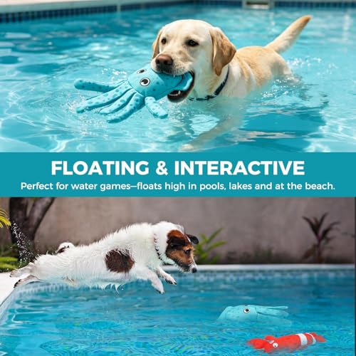 Juguetes flotantes para perros Lobster & Squid, pack x2 miniatura 7