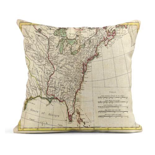 Protectores De Almohada Mapa De Las Trece Colonias Revolución Americana América Colonial Británica Lavables Protector Almohada Decorativo Fundas De Cojines para Almohada Dormitorio Patio