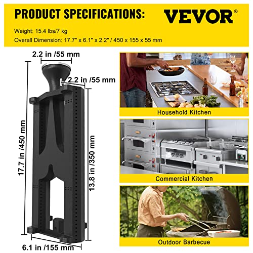 Vevor Grill Burners, Cast Iron Bbq Burners Replacement, 2 Packs Grill Burner Replacement, Flame Grill With 16.1" Length Barbecue Replacement Parts With Evenly Burning For For Premium Gas Grills #TOP6