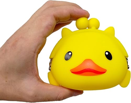 Miniatura 6 de Honbay 2 carteras de silicona de dibujos animados de animales para monedas, mini monedero, bolsa de auriculares de pato de rana para guardar objetos