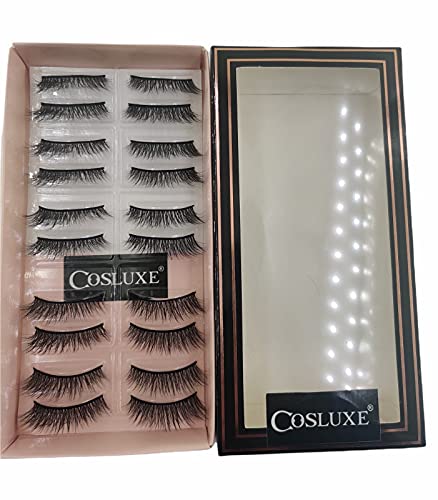 Image of Imagic PROfessional Synthetic Fibers False Eyelashes, Natural & soft 100% Handmade 3D Eyelashes Pack 10 Pairs of 1 box