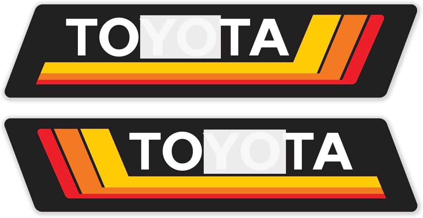 GRITKULTURE Removable Retro rTRD Style Decal Graphic Sticker 2 Pack 8.6inch X 2inch Tricolor Vinyl for Universal Year Tacoma 4runner Land Cruiser Offroad with Squeegee and Easy Installation #2