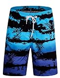 APTRO Men's Swim Trunks Stripes Board Shorts Beach Swimwear #1803 Blue L