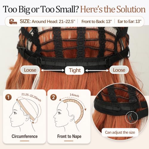Image of Nnzes Short Wavy Bob Wig with Bangs for Women Shoulder Length Curly Soft Copper Auburn Synthetic Heat-Resistant Fiber Hair for Daily & Party Use