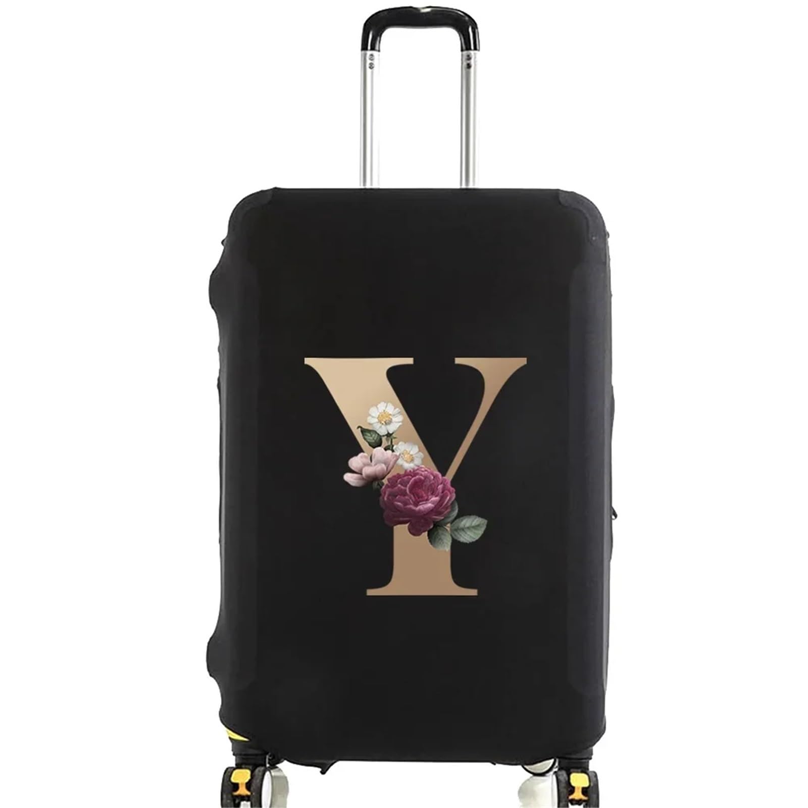 Fundas Para Maletas Fundas protectoras for maletas de viaje, Protector de equipaje elástico grueso for equipaje de 18 "-28", funda bolsa de viaje con letras doradas impresas, 2 uds. Para Equipaje(Blac