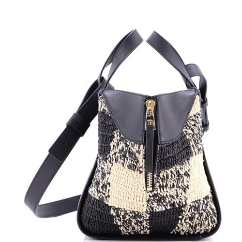Loewe, Pre-Loved Paula's Ibiza Hammock Bag Raffia and Leather Compact,