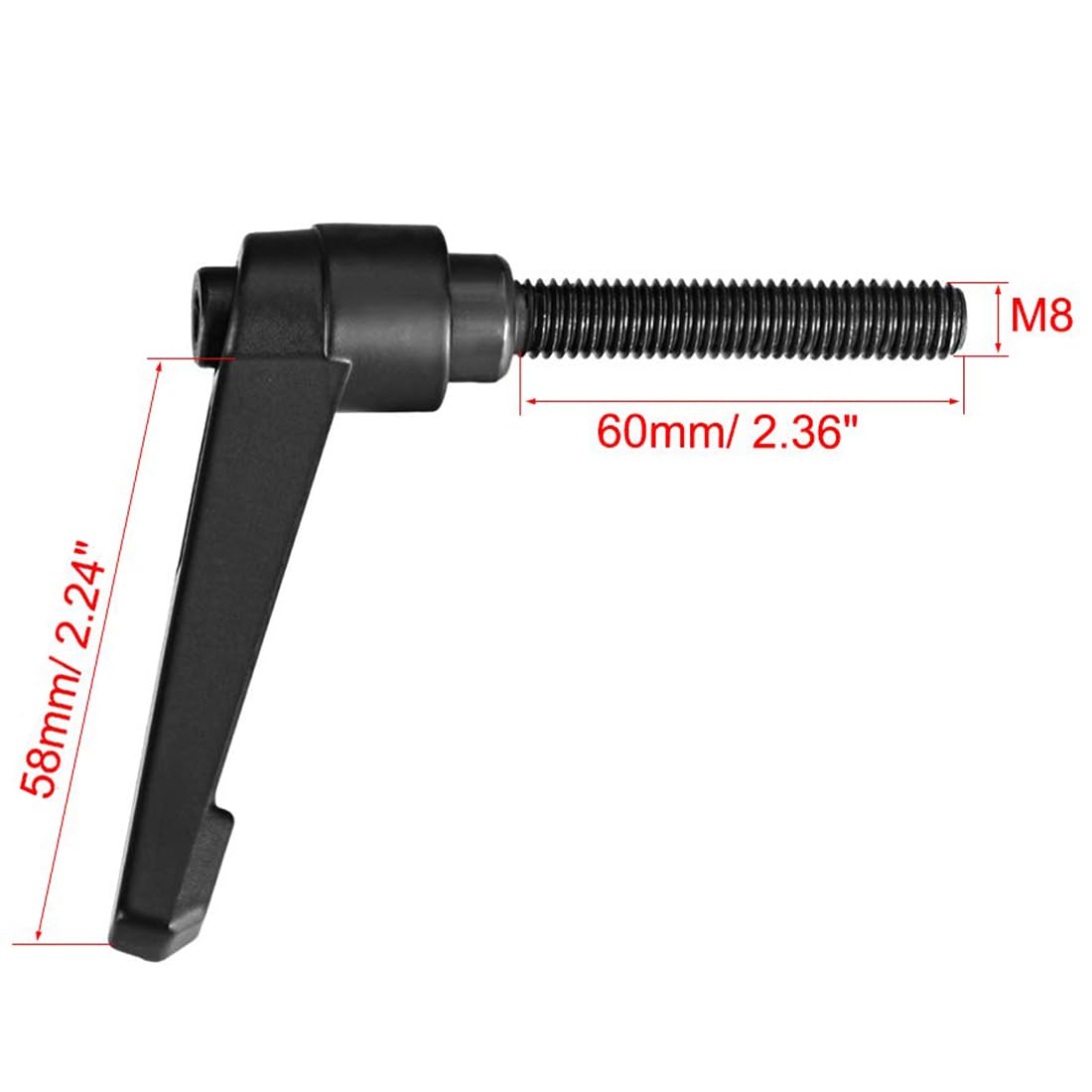 TA-VIGOR 2Pcs Adjustable Clamping Lever Handles, M8 x 60mm Locking Quick Release Push Button Ratchet Screw Knobs - Image 2