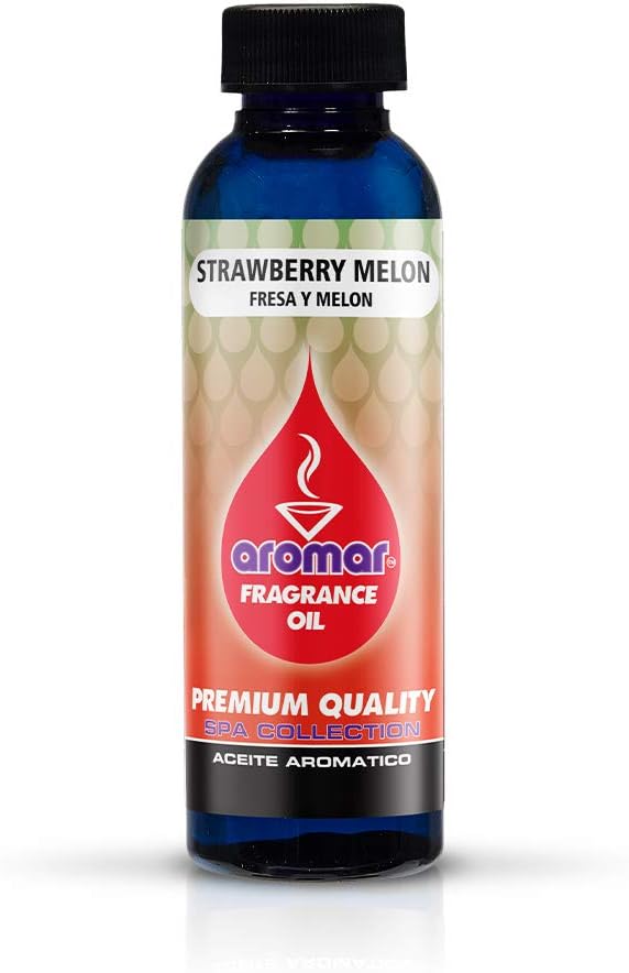 AROMAR Premium Fragrance Oil, Pack of 3 Strawberry Melon 2oz. Bottles. Long Lasting Aromatic Scent, Fresh and Revitalizing Aromatherapy for Living Room, Bedroom, and Kitchen