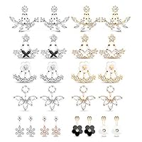 Algopix Similar Product 1 - 12 Pairs Fashion Silver Plated Leaf