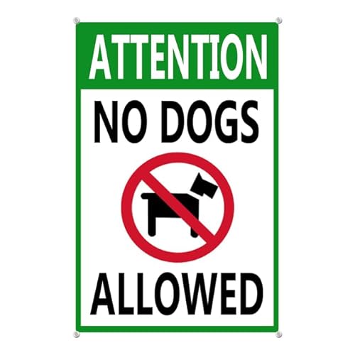 Horienteeon Attention - No Dogs Allowed Aluminum Sign 20×30cm, Sturdy Aluminum Signs Rust Free, No Pets Allowed Sign - Keep Dogs Off Lawn Sign - No Pooping Dog Sign for Yard