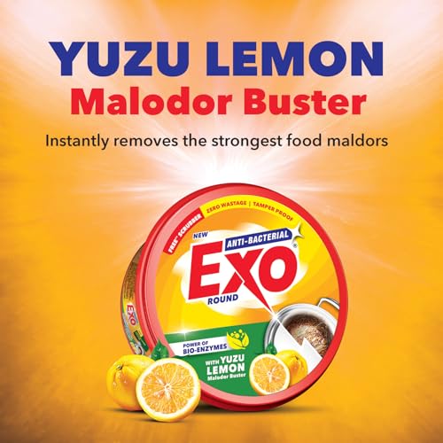 Image of Exo Anti-Bacterial Dishwash Bar 500gm | Power of Bio-Enzymes Removes Tough Grease | Complete Dishwashing Solution With Yuzu Lemon for Malodor Buster | Experience Hygienic & Superior Cleaning