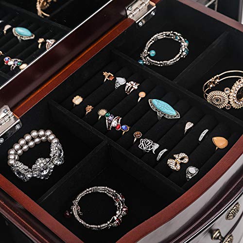 Jewelry Armoire With Mirror, 8 Drawers & 16 Necklace Hooks Jewelry Storage Cabinet With 2 Side Swing Doors(Brown) (15.7 X 10.6 X 40.3)" #TOP4