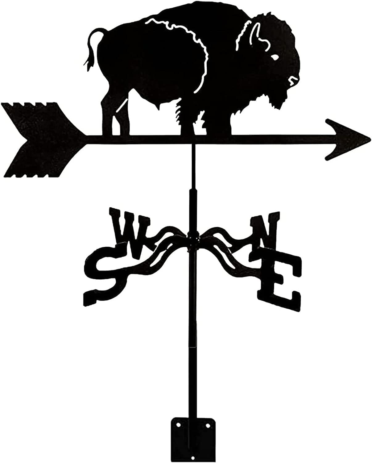 Klonwg Sheep Cattle, Horses And Weathervane Ornament Stainless Steel Weathervanes Animal Weathervane Wind Direction Indicator For Garden Patio Ornament