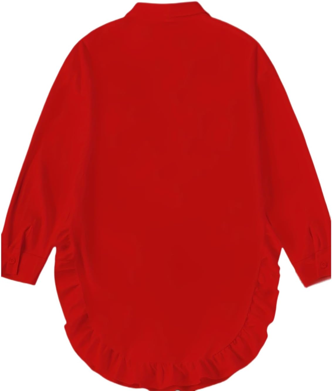 Women's White Casual Shirt Dress Collar V Neck Button Down Loose 3/4 Sleeve Tops - Image 5