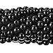 RUBYCA 200Pcs Czech Tiny Satin Luster Glass Pearl Round Beads Beading Jewelry Making 6mm Jet Black