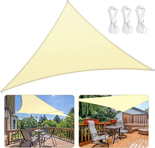 Sonnensegel, Sonnenschutz Sonnendach, 98% UV Block Sun Segel, Dreieckig 3x3x3 m Wasserabweisend 420D PES Schattenspender Garten Balkon Terrasse, Outdoor Seil mit Reißfestigkeit Cover