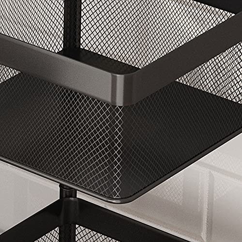 Cncest Fruit Vegetable Basket,Square 4 Tier Kitchen Storage Shelf Fruit Vegetable Storage Basket Rack Snack Stand With Rolling Wheels For Kitchen Toilet Bathroom Bedroom Garage #TOP4