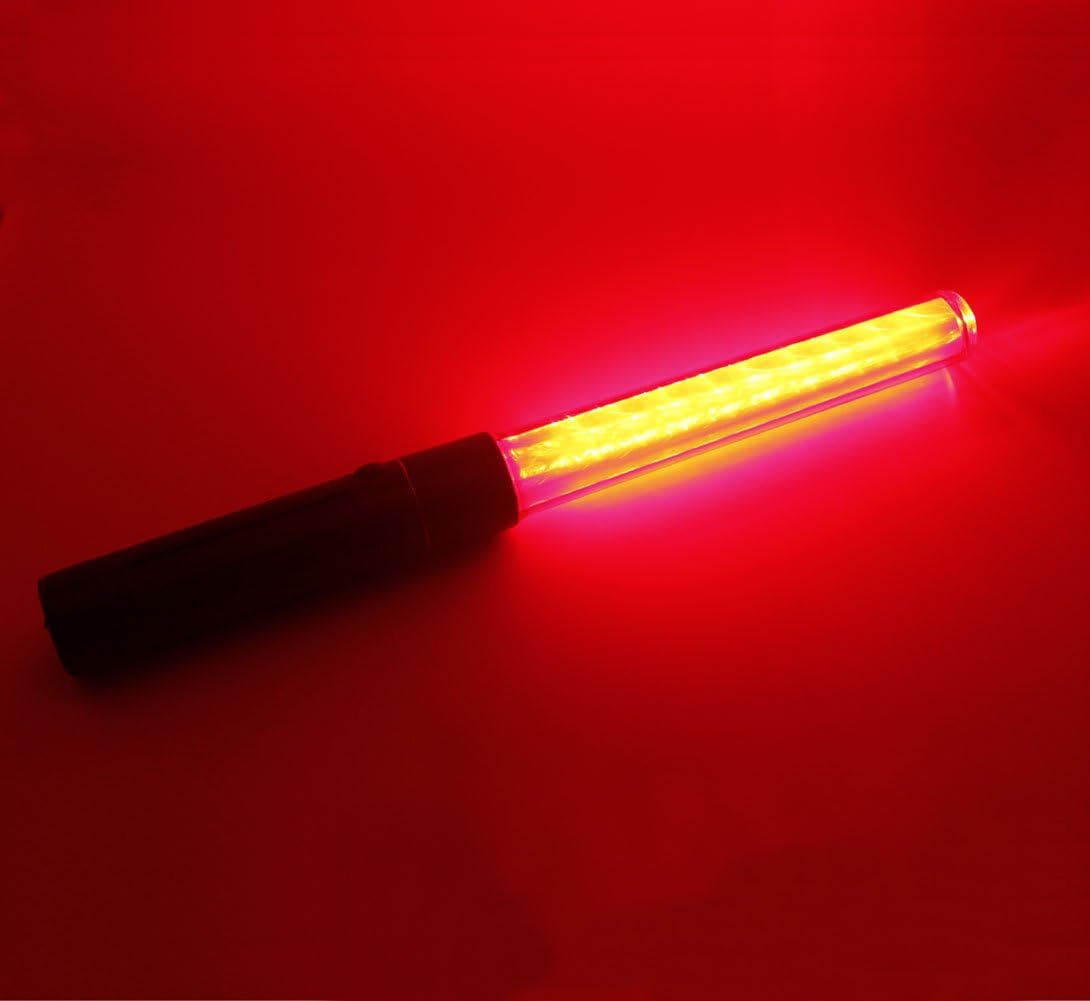 SAMDO 11.0 inch Magnet Wand Baton Traffic Control Road Safety Lamp Military Survival LED Light Stick (Red) : Sports & Outdoors