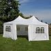 Produktbild Nexos DELUXE Zelt hochwertiges Festzelt Pavillon 6x4,4x3,3 m creme mit Seitenteilen für Garten Terrasse wasserdicht PE Dach 260 g/m² mit PVC-coating 8-eckig