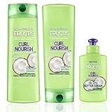 Garnier Hair Care Fructis Curl Nourish Shampoo, Conditioner, and Butter Cream Leave In Conditioner