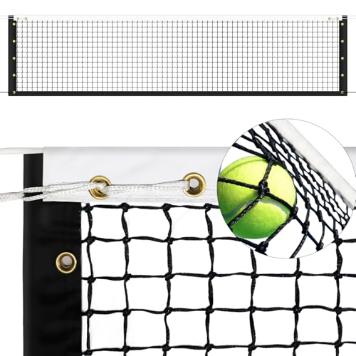 Tennis Net Professional Tennis Court Net 42FT Replacement Nets Heavy Duty Sport Nets with 2 Fiberglass Dowels Compatible with Outdoor Indoor Standard Courts (Tennis Net)
