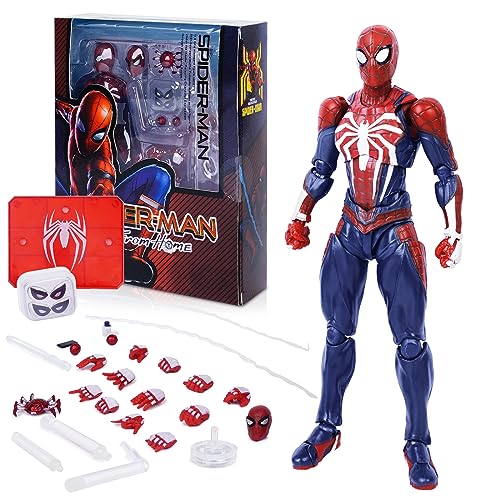 Lenporl Sρidermαn Action Figure Toys 6 Inch Upgraded Sρidermαn Suit Gamimg Hero Figure Set Character Ornaments with Accessories - Thumbnail 4