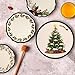 Melange 12-Piece 100% Melamine Dinnerware Set for Shatter-Proof and Chip-Resistant Melamine Dinner Plate, Salad Plate & Soup Bowl (4 Each) (Christmas Tree Collection)
