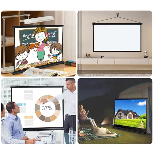 Pantalla de proyección portátil de 30 pulgadas, relación 4:3, pantalla retráctil HD 4K con bolsa de almacenamiento miniatura 6