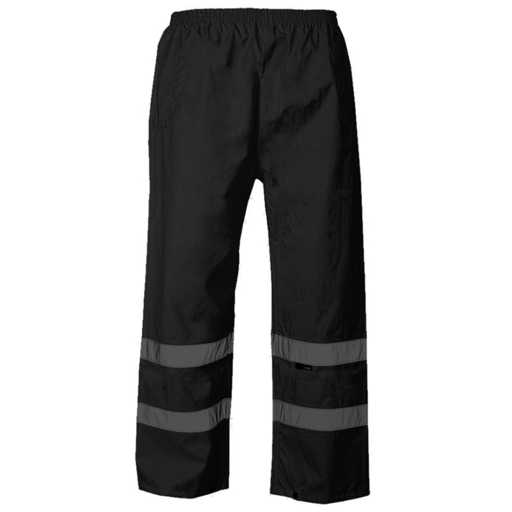 Army And Workwear Men's Black With Reflective Strips Exact Colour: | Chest Size: 2XL Xxl